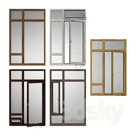 Swing stained glass wooden windows